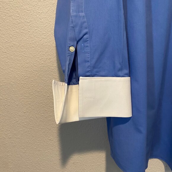 Donald J. Trump Signature Collection Blue French Cuff Dress Shirt 18 32/33 Big - Picture 4 of 5